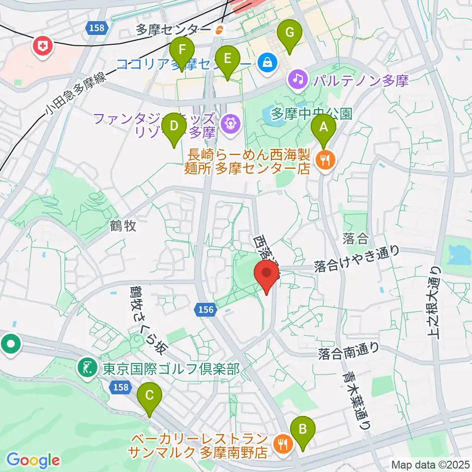 パルナソス多摩 シューベルトホール周辺のコンビニエンスストア一覧地図