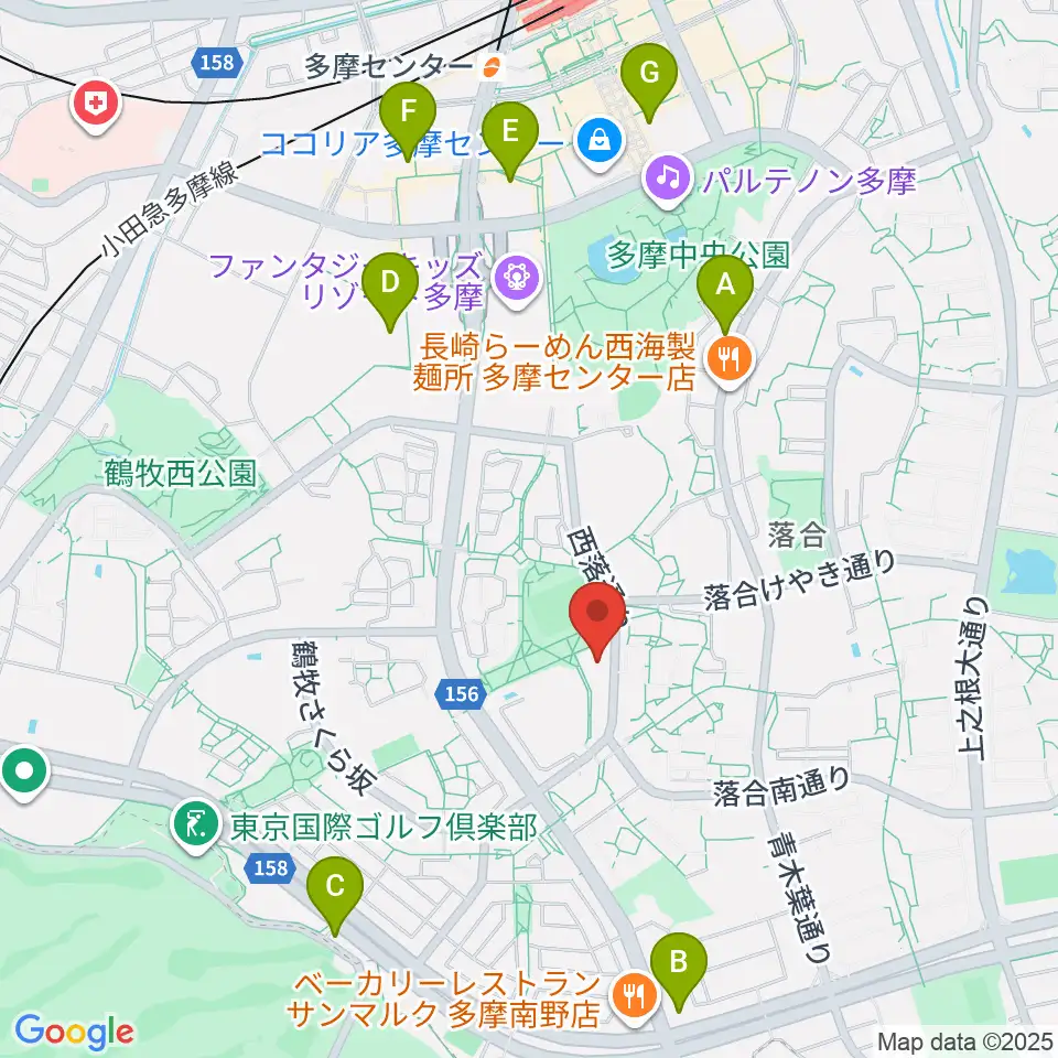 パルナソス多摩 シューベルトホール周辺のコンビニエンスストア一覧地図