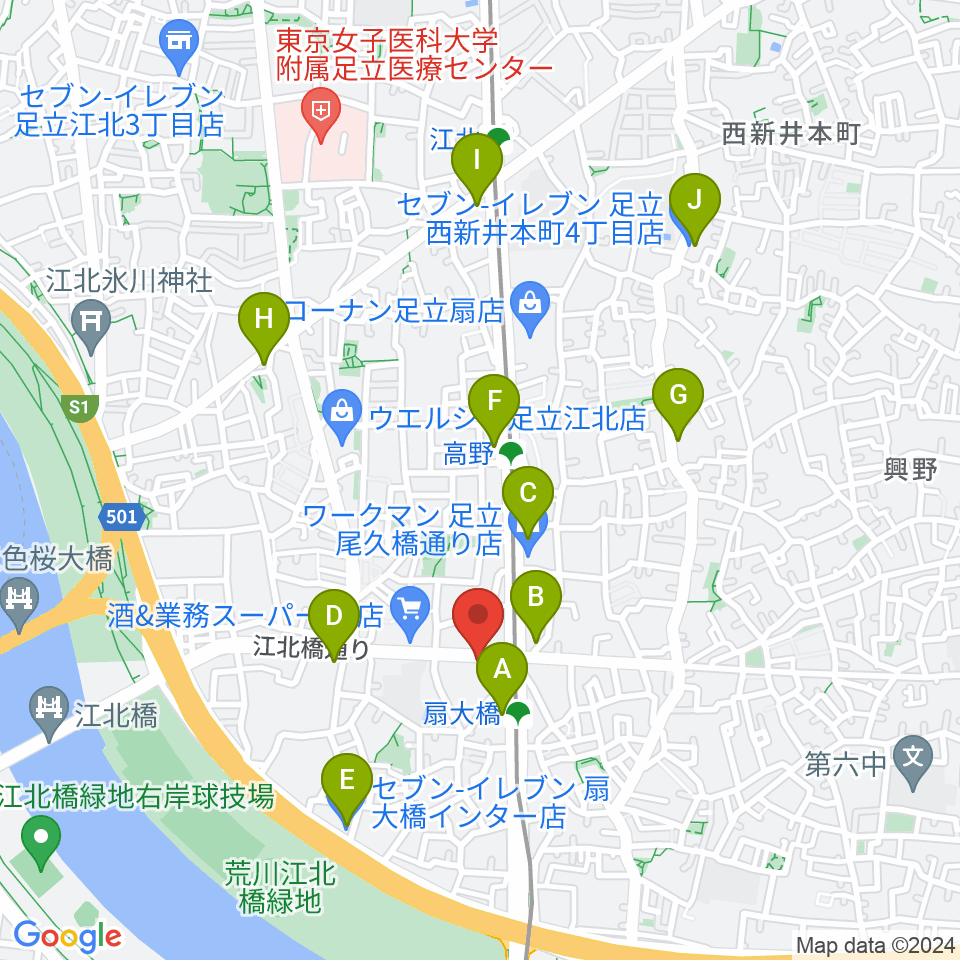 アトリエTANTOO周辺のコンビニエンスストア一覧地図