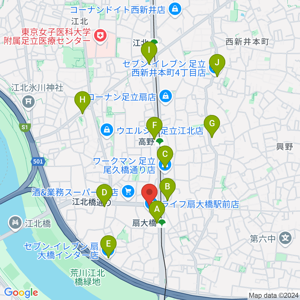 アトリエTANTOO周辺のコンビニエンスストア一覧地図