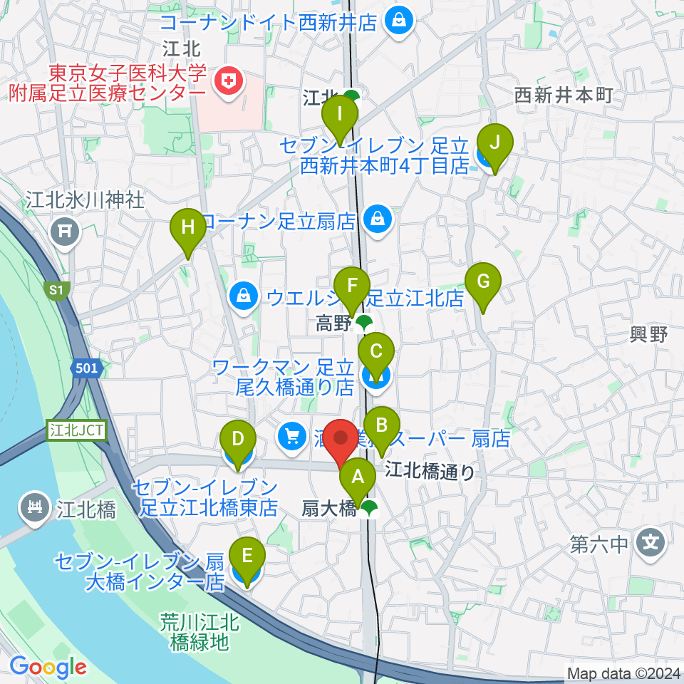 アトリエTANTOO周辺のコンビニエンスストア一覧地図