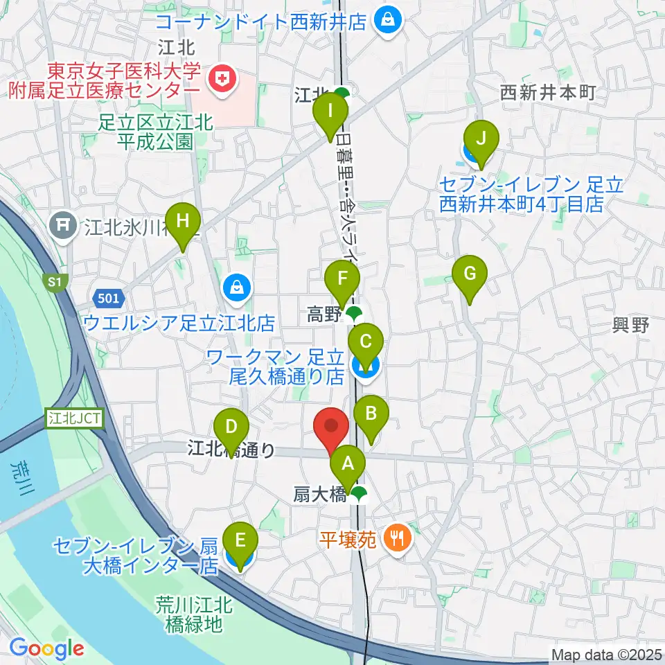 アトリエTANTOO周辺のコンビニエンスストア一覧地図