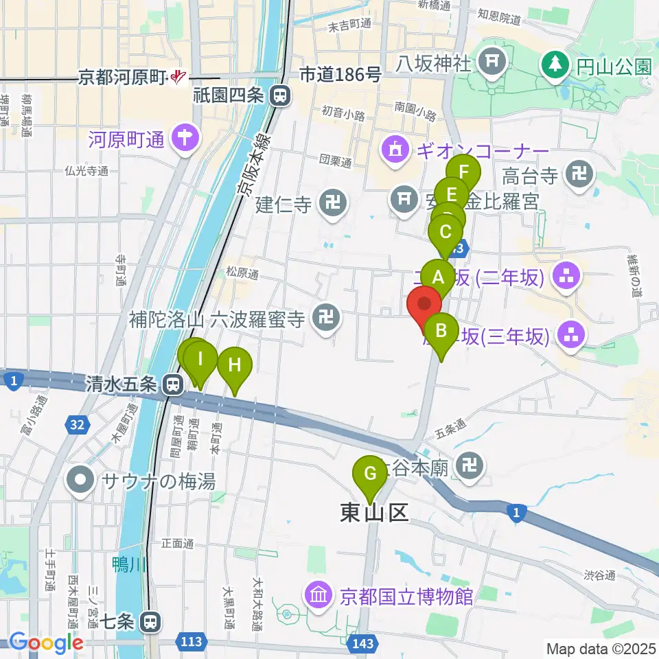 東山青少年活動センター周辺のコンビニエンスストア一覧地図