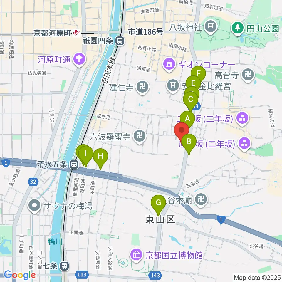 東山青少年活動センター周辺のコンビニエンスストア一覧地図