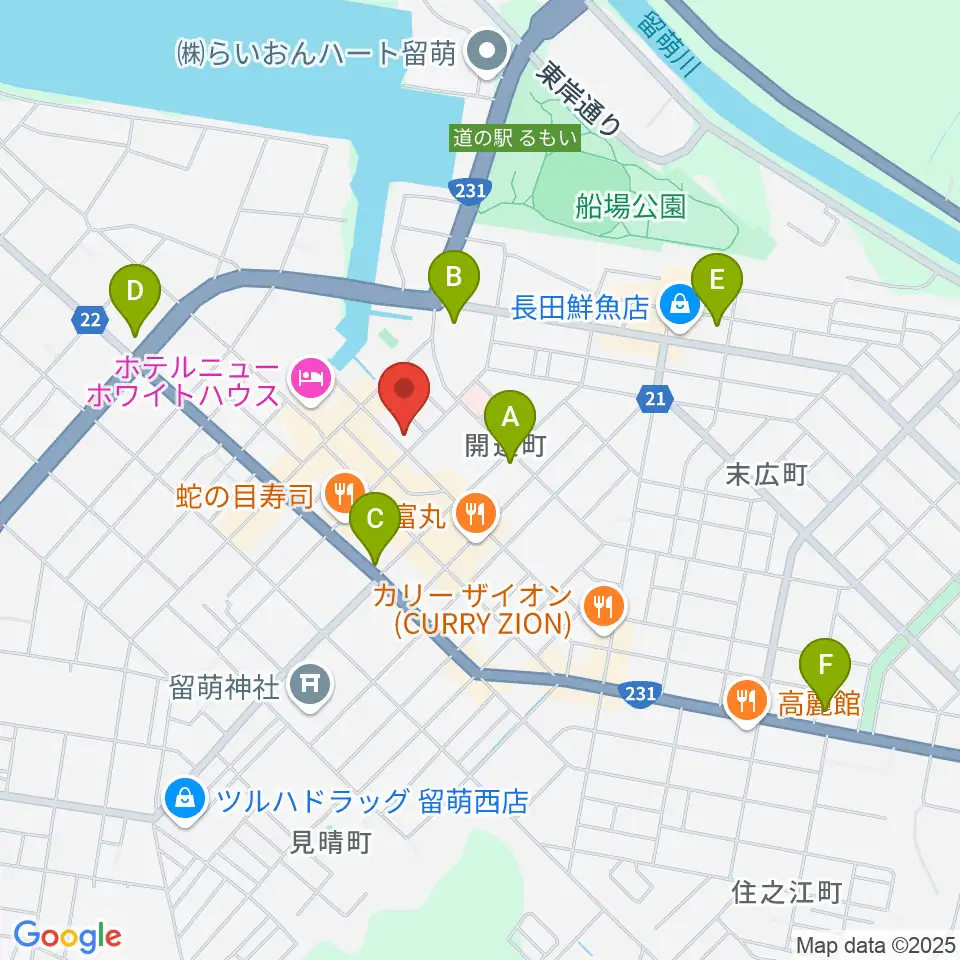 さしかわ楽器 留萌店周辺のコンビニエンスストア一覧地図