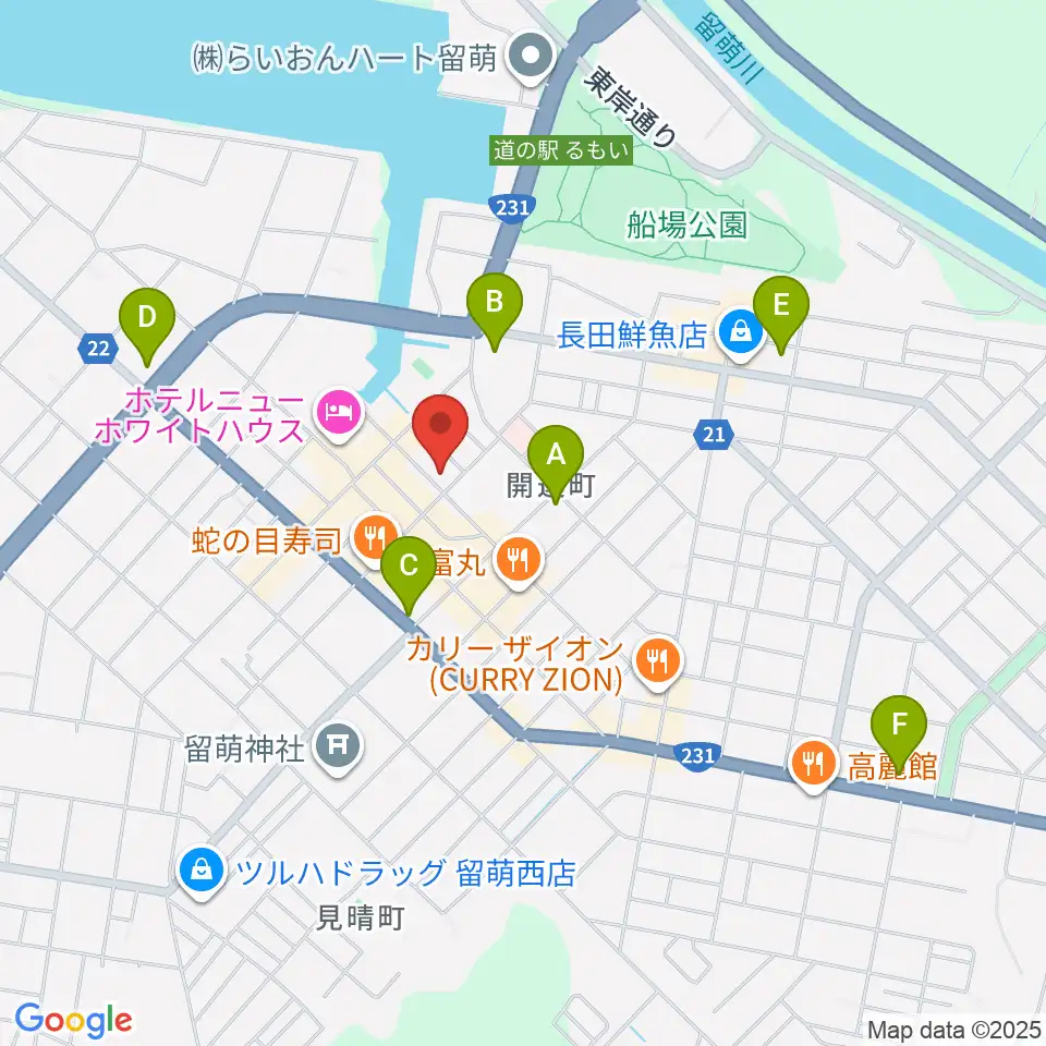 さしかわ楽器 留萌店周辺のコンビニエンスストア一覧地図