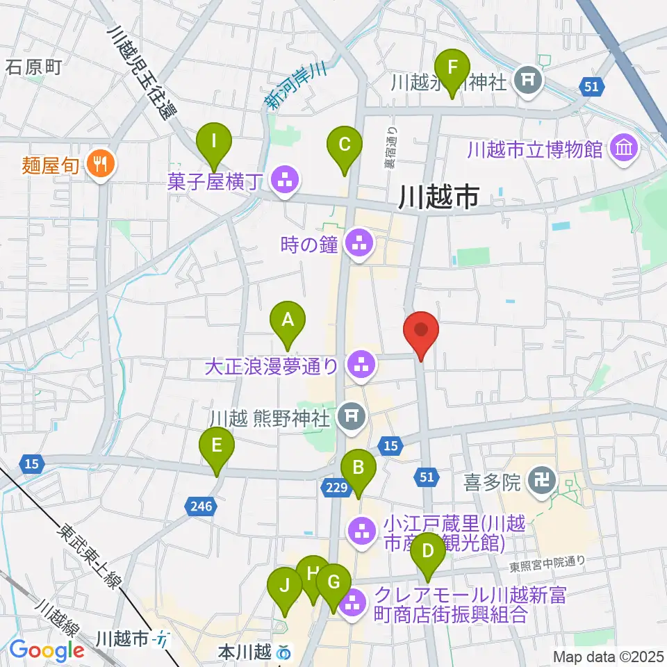 川越ROTOM周辺のコンビニエンスストア一覧地図