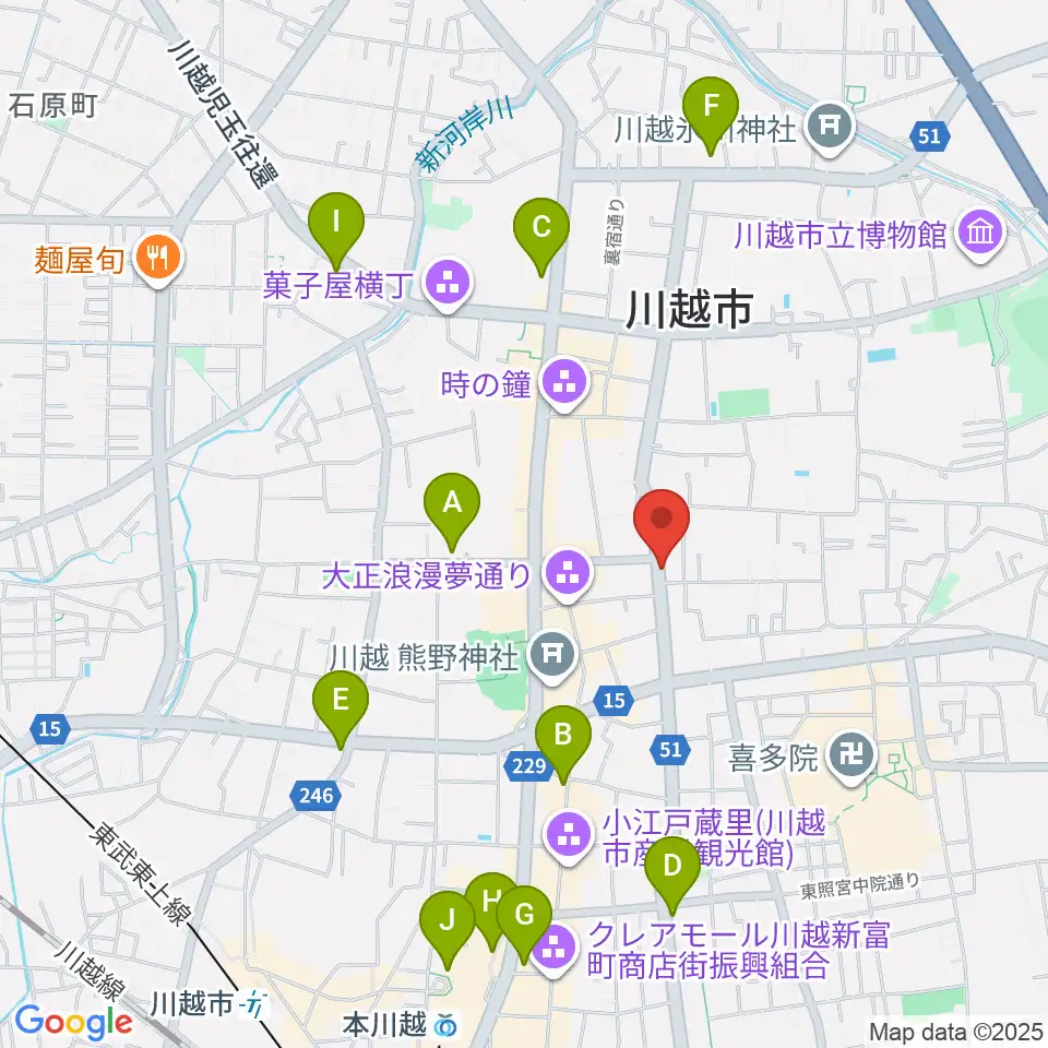 川越ROTOM周辺のコンビニエンスストア一覧地図
