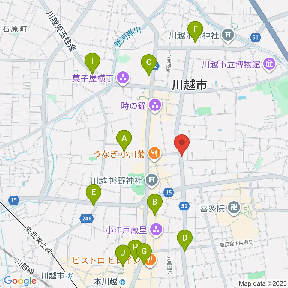 川越ROTOM周辺のコンビニエンスストア一覧地図