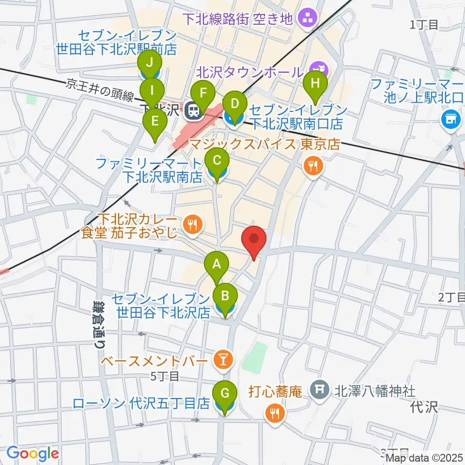下北沢SEED SHIP周辺のコンビニエンスストア一覧地図