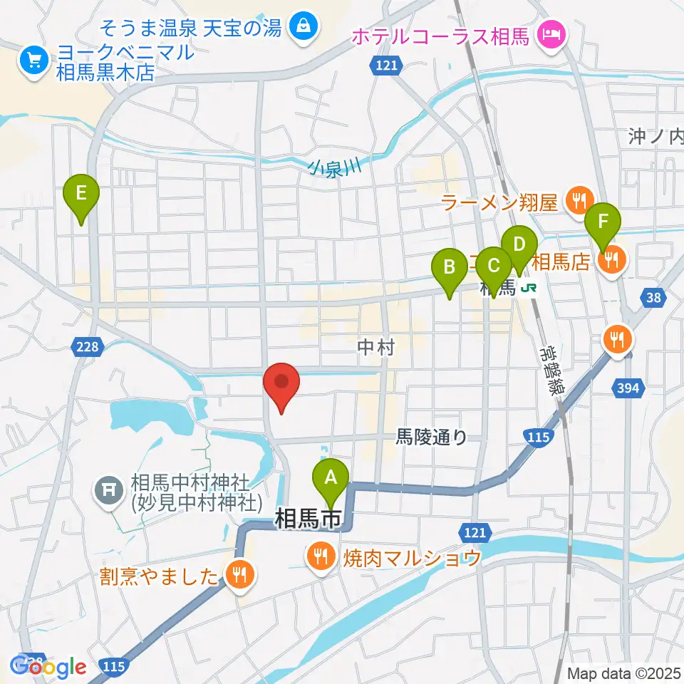 相馬市民会館周辺のコンビニエンスストア一覧地図