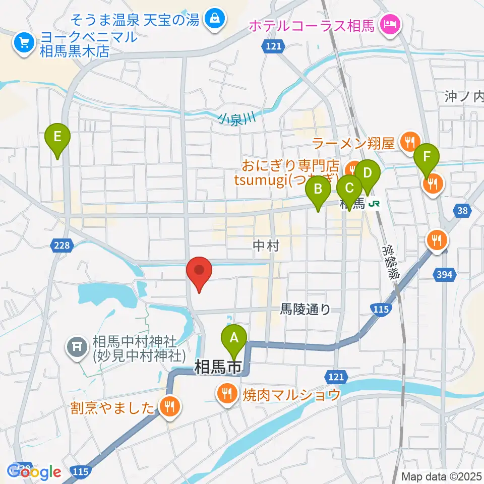 相馬市民会館周辺のコンビニエンスストア一覧地図
