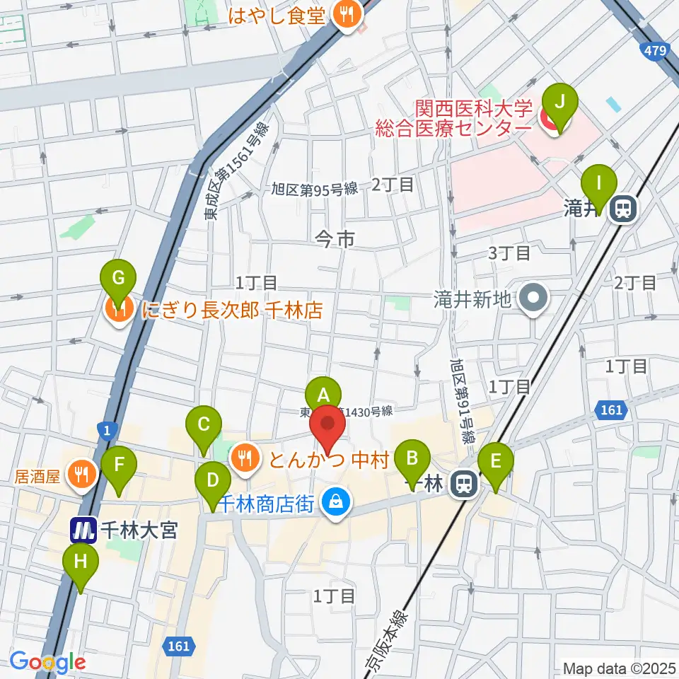 千林くらしエール館 フェニックスホール周辺のコンビニエンスストア一覧地図