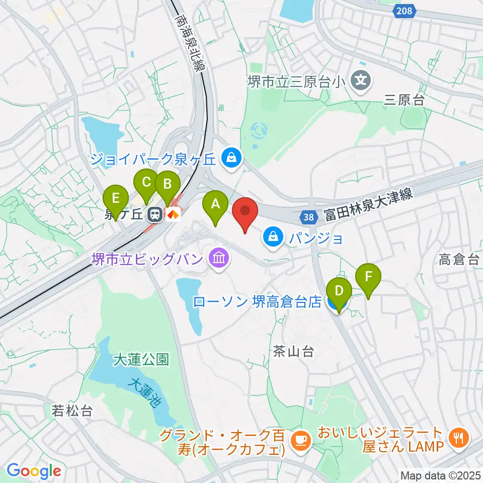 ワタナベ楽器店パンジョミュージックセンター周辺のコンビニエンスストア一覧地図