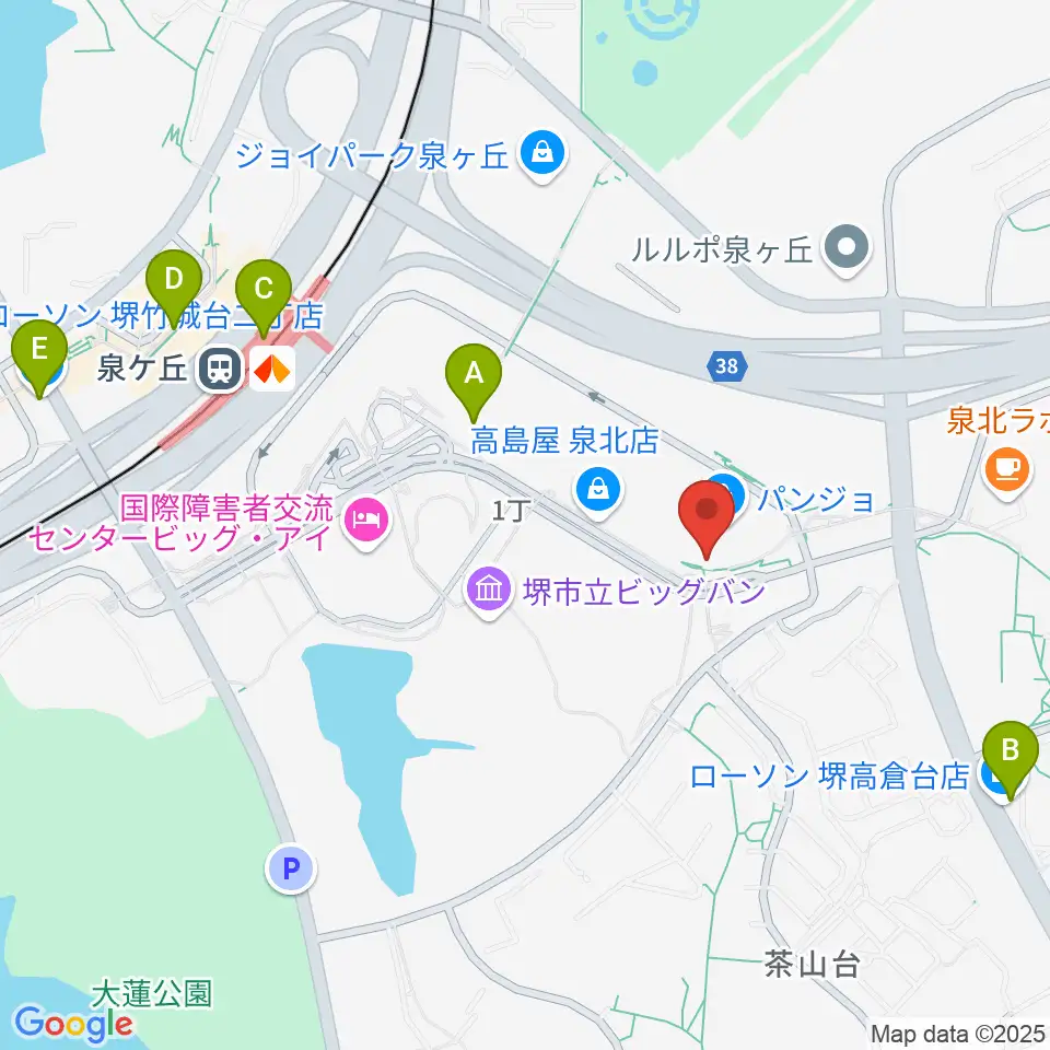 ワタナベ楽器店パンジョミュージックセンター周辺のコンビニエンスストア一覧地図