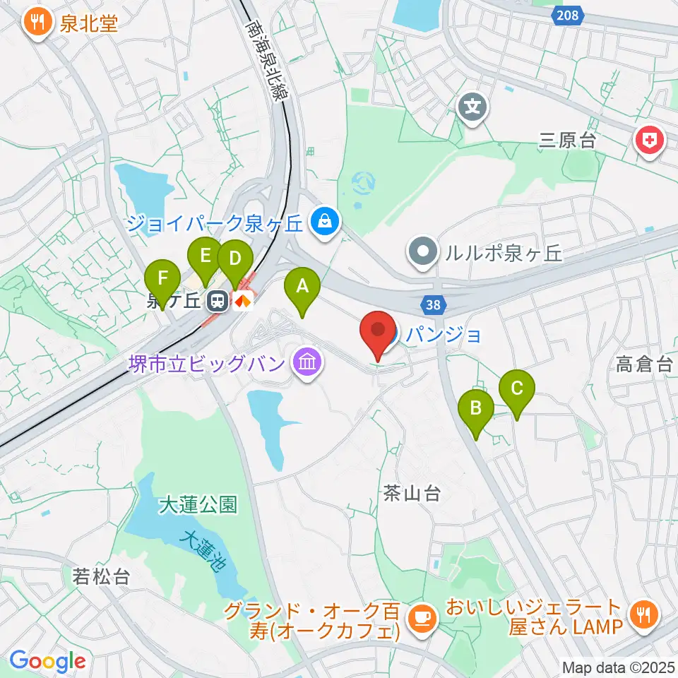 ワタナベ楽器店パンジョミュージックセンター周辺のコンビニエンスストア一覧地図