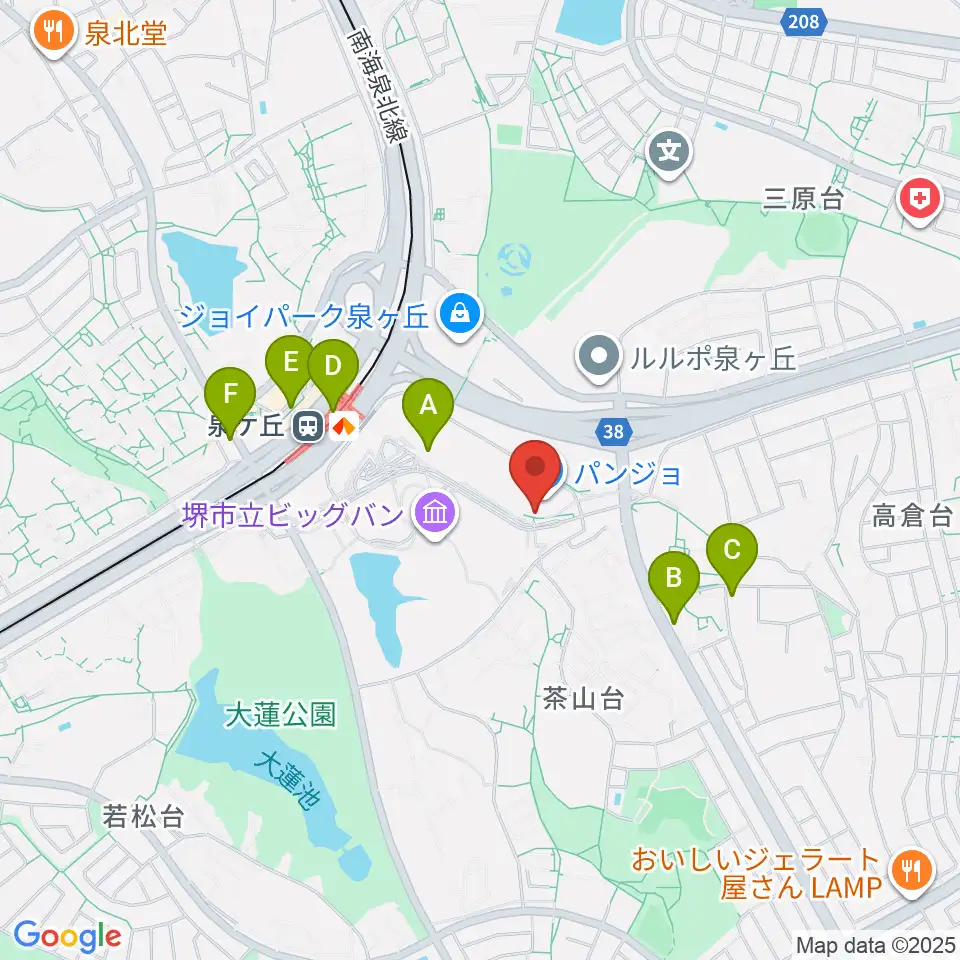 ワタナベ楽器店パンジョミュージックセンター周辺のコンビニエンスストア一覧地図