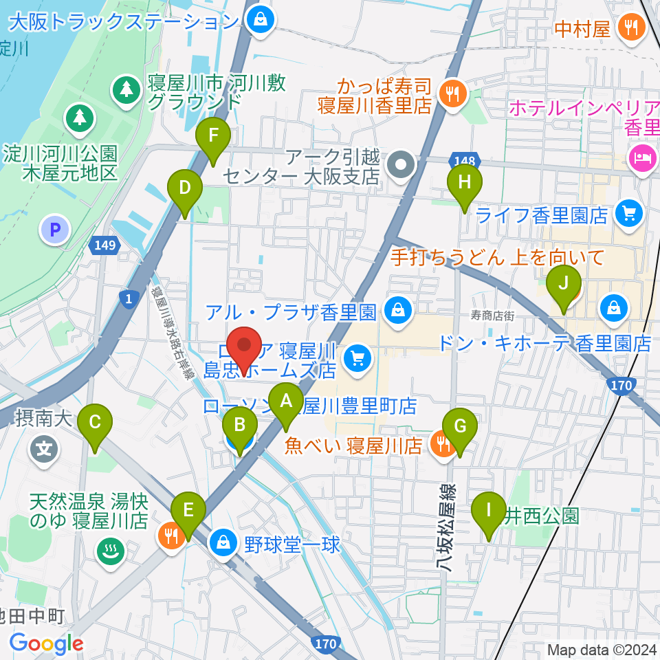 RISOおんがくいん周辺のコンビニエンスストア一覧地図