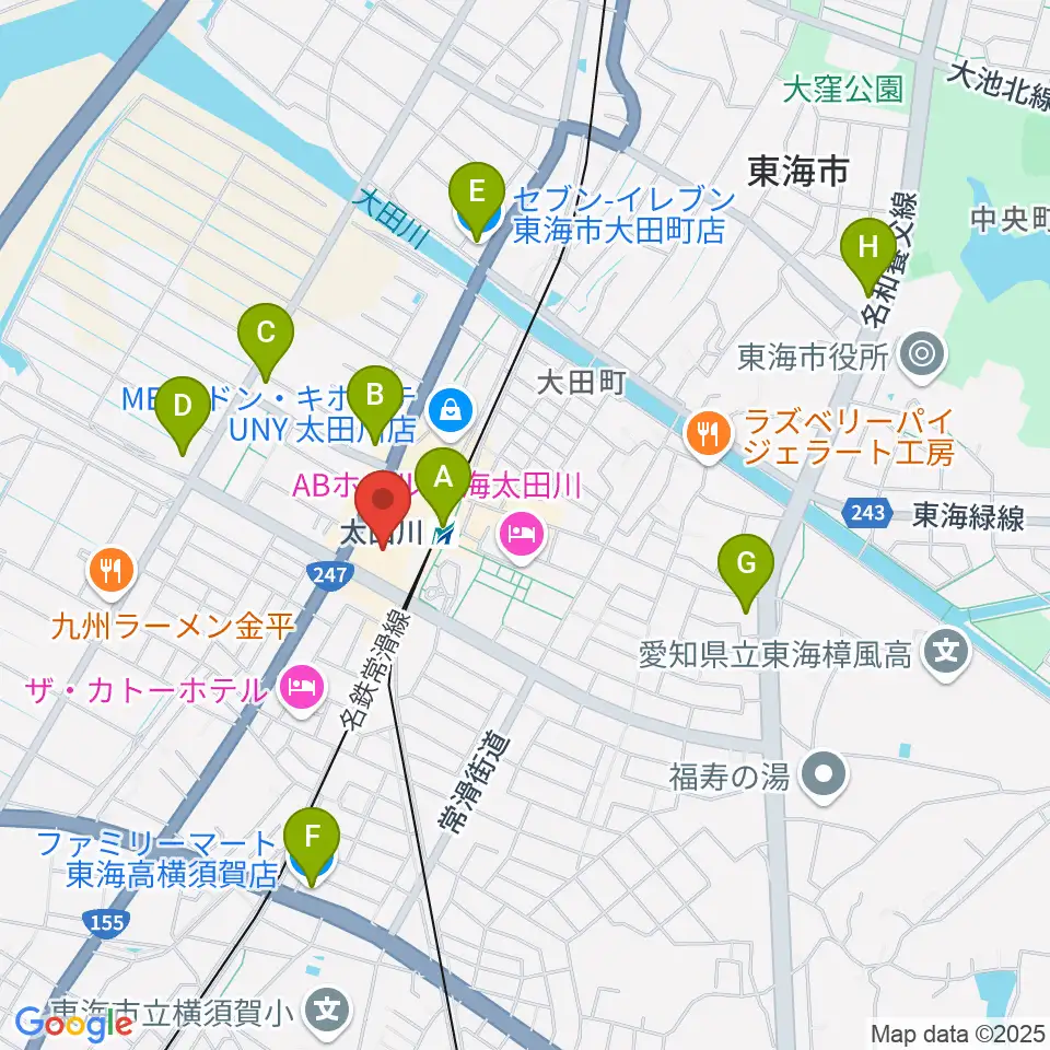 東海市芸術劇場周辺のコンビニエンスストア一覧地図