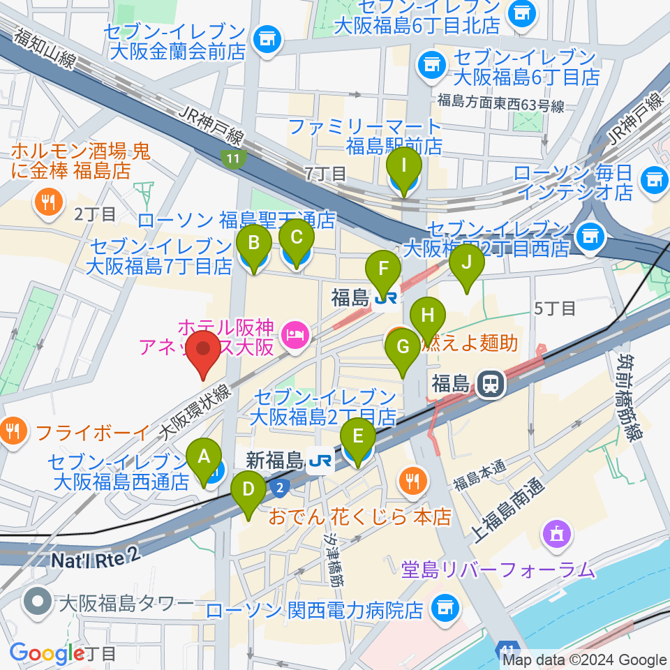 THIRD STONE福島店周辺のコンビニエンスストア一覧地図