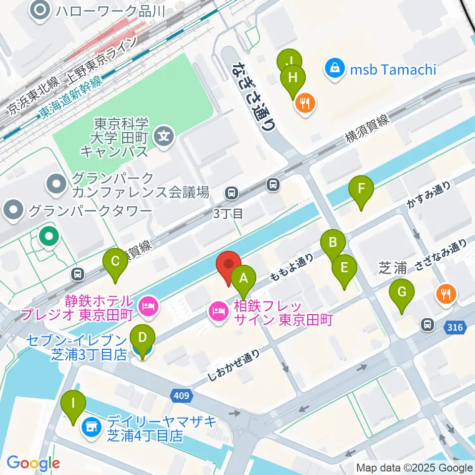 ミナトミュージックサロン周辺のコンビニエンスストア一覧地図