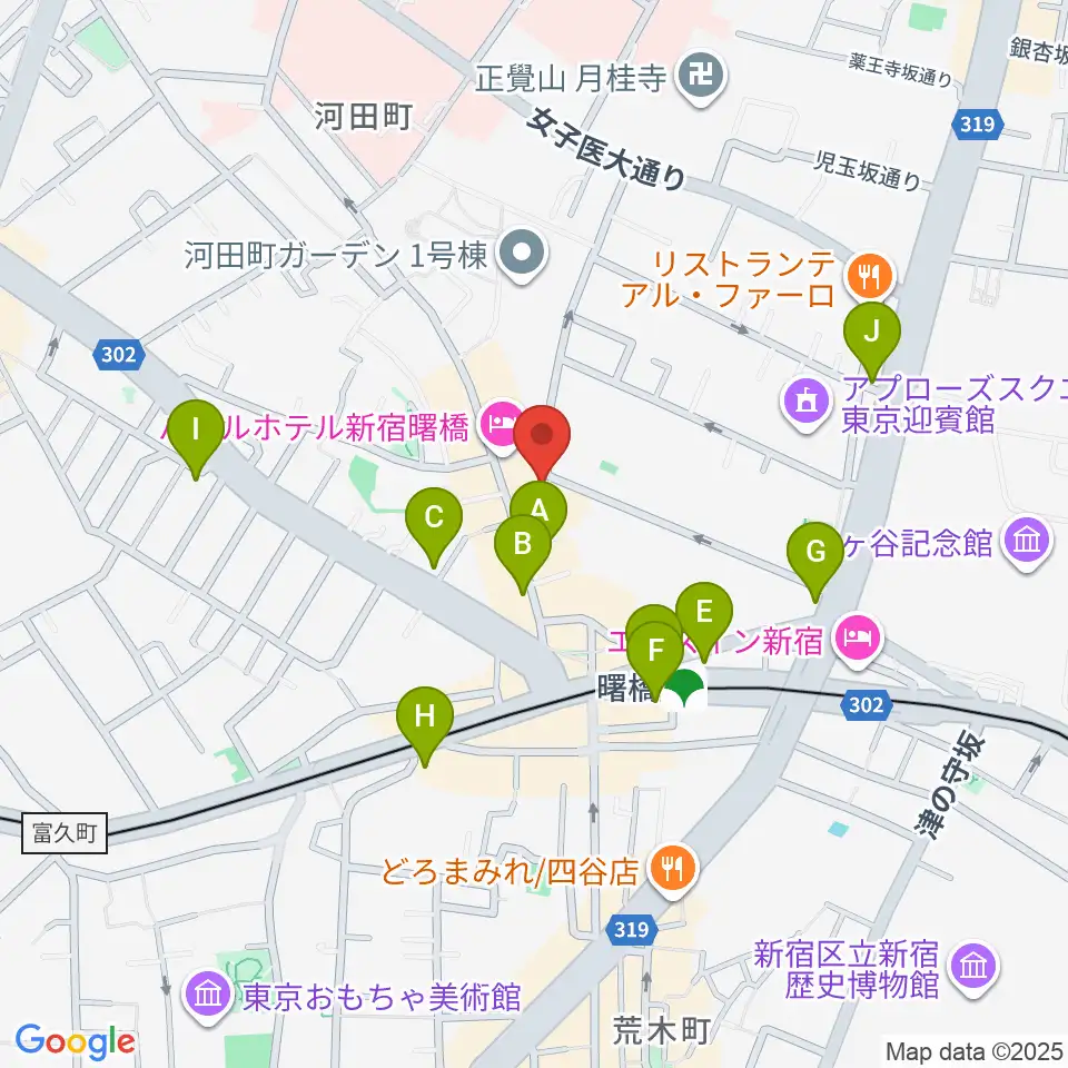 曙橋コタン周辺のコンビニエンスストア一覧地図