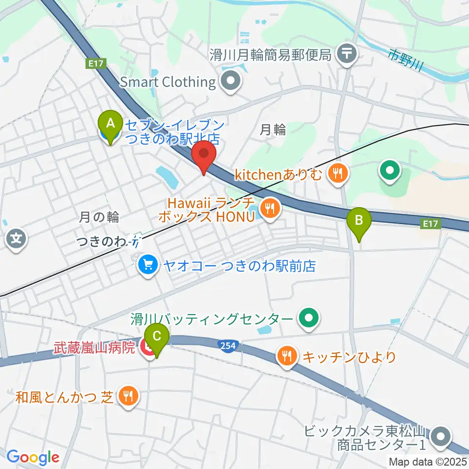篠崎バイオリン工房周辺のコンビニエンスストア一覧地図