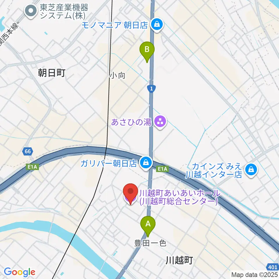 川越町あいあいホール周辺のコンビニエンスストア一覧地図