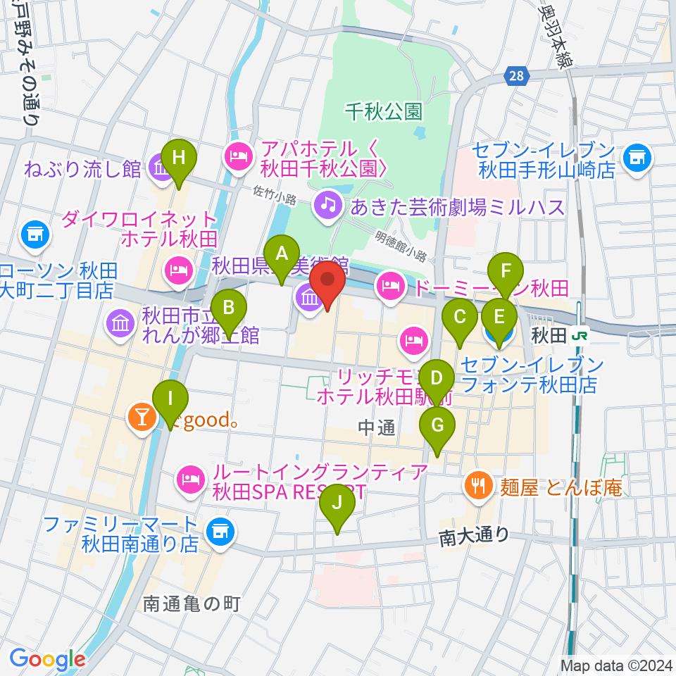 にぎわい交流館AU（あう）周辺のコンビニエンスストア一覧地図