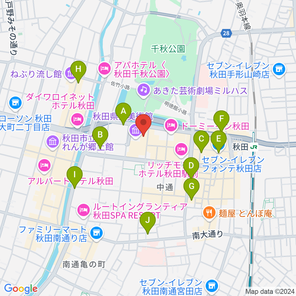 にぎわい交流館AU（あう）周辺のコンビニエンスストア一覧地図