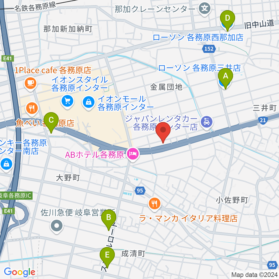 各務原ソルト＆ペッパー周辺のコンビニエンスストア一覧地図