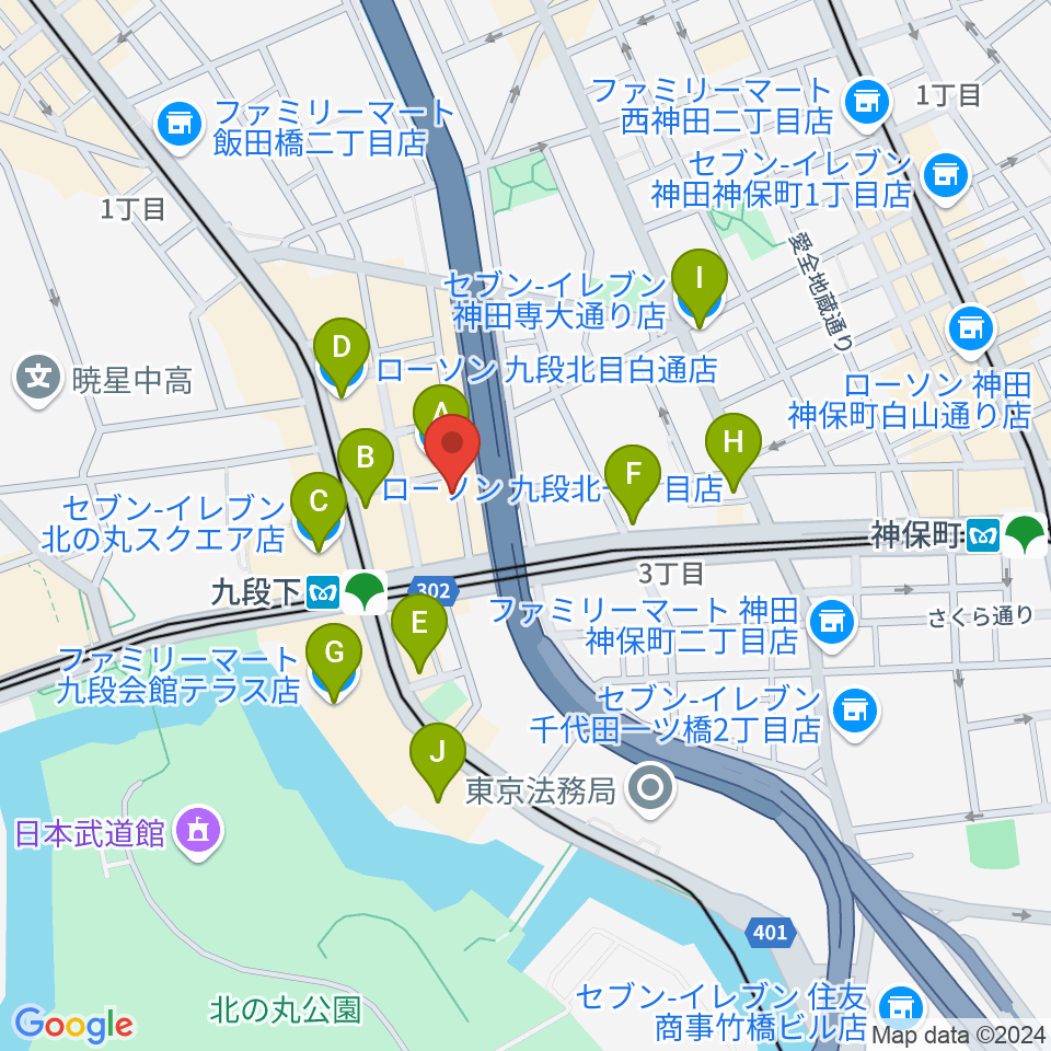 美ら音工房ヨーゼフ 東京店周辺のコンビニエンスストア一覧地図