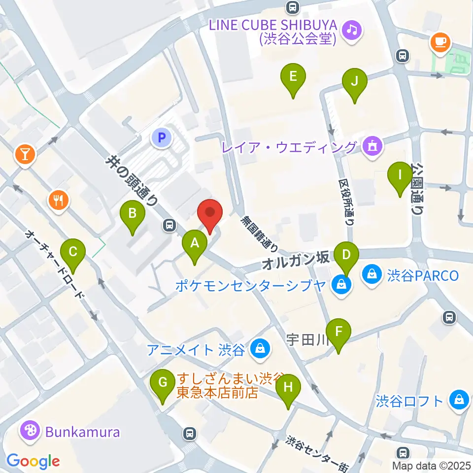 渋谷JUMP周辺のコンビニエンスストア一覧地図