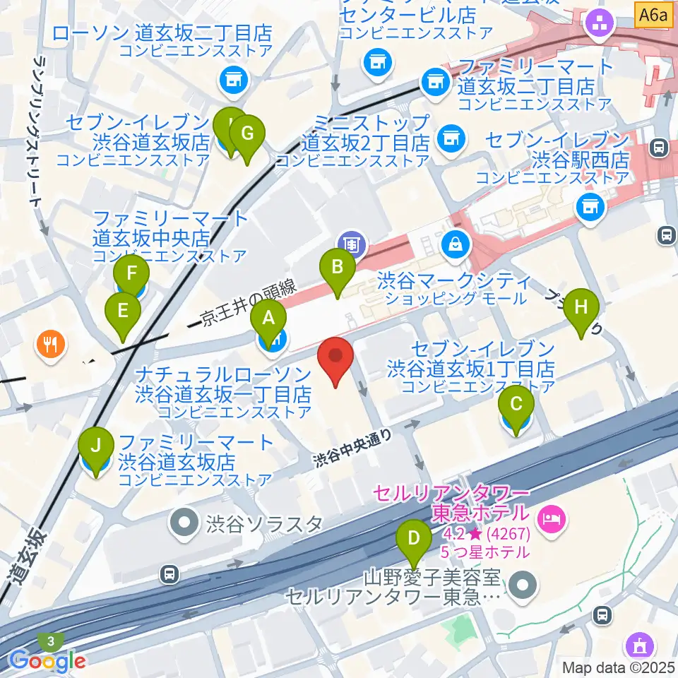 渋谷La.mama (ラママ)周辺のコンビニエンスストア一覧地図