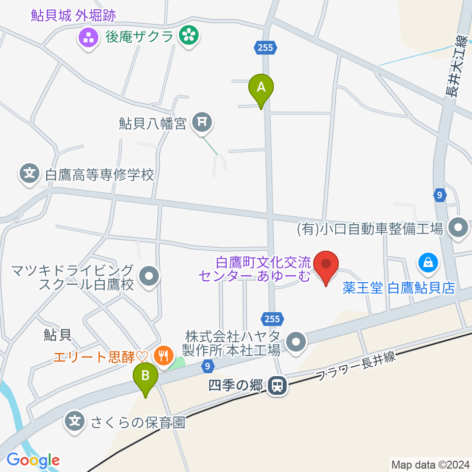 白鷹町文化交流センターあゆーむ周辺のコンビニエンスストア一覧地図