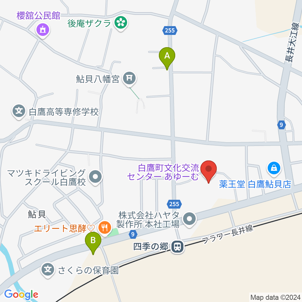 白鷹町文化交流センターあゆーむ周辺のコンビニエンスストア一覧地図