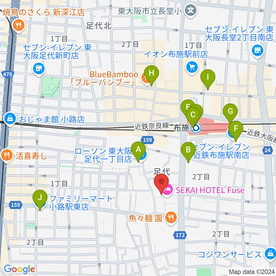 エジプトレコーズ周辺のコンビニエンスストア一覧地図