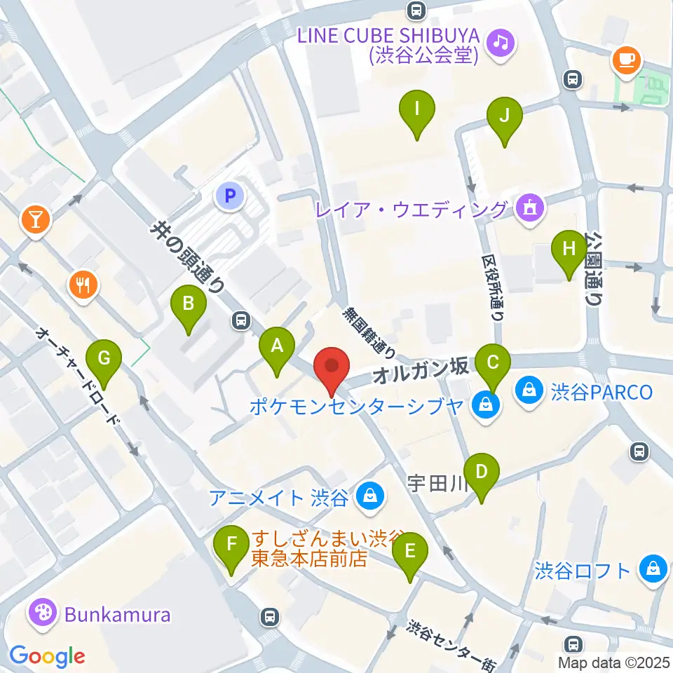 HMV record shop 渋谷周辺のコンビニエンスストア一覧地図