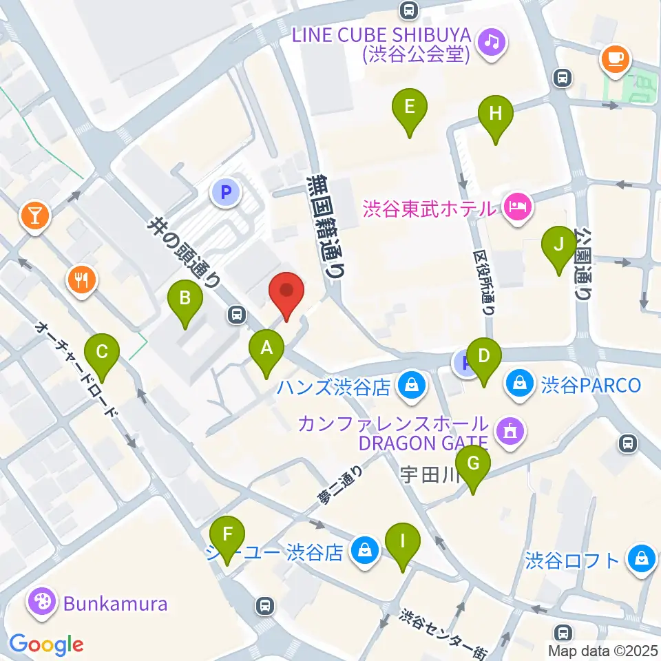 マンハッタンレコード渋谷周辺のコンビニエンスストア一覧地図