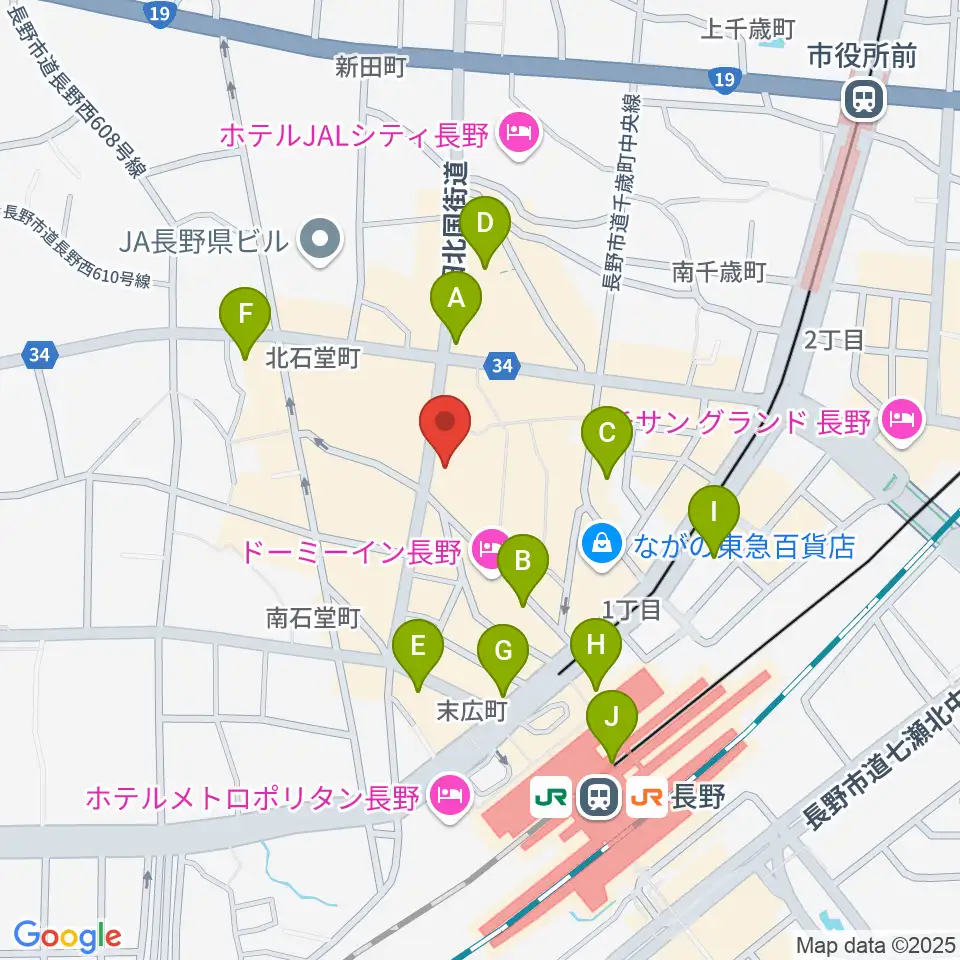 長野Venue周辺のコンビニエンスストア一覧地図