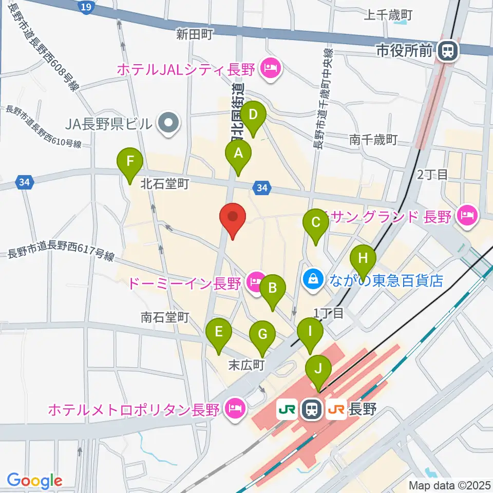 長野Venue周辺のコンビニエンスストア一覧地図