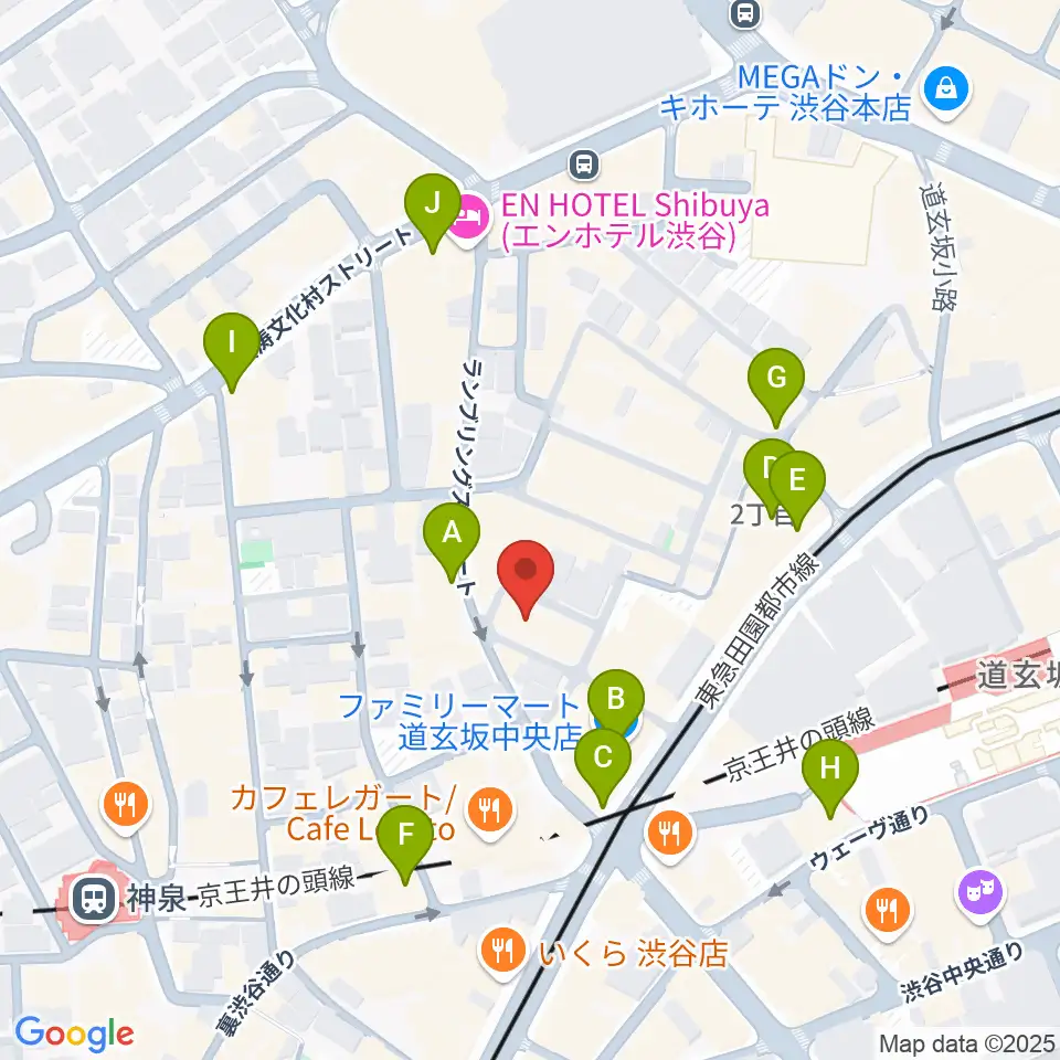 渋谷DESEO周辺のコンビニエンスストア一覧地図