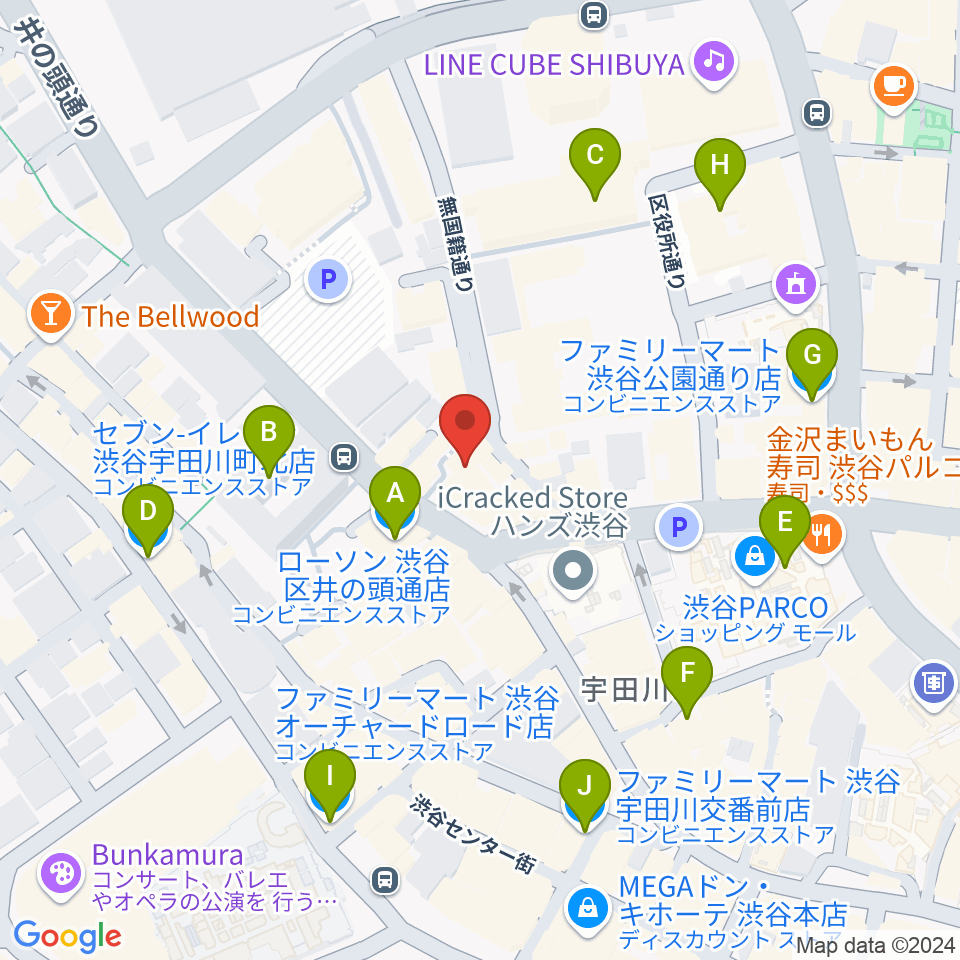 渋谷next records周辺のコンビニエンスストア一覧地図