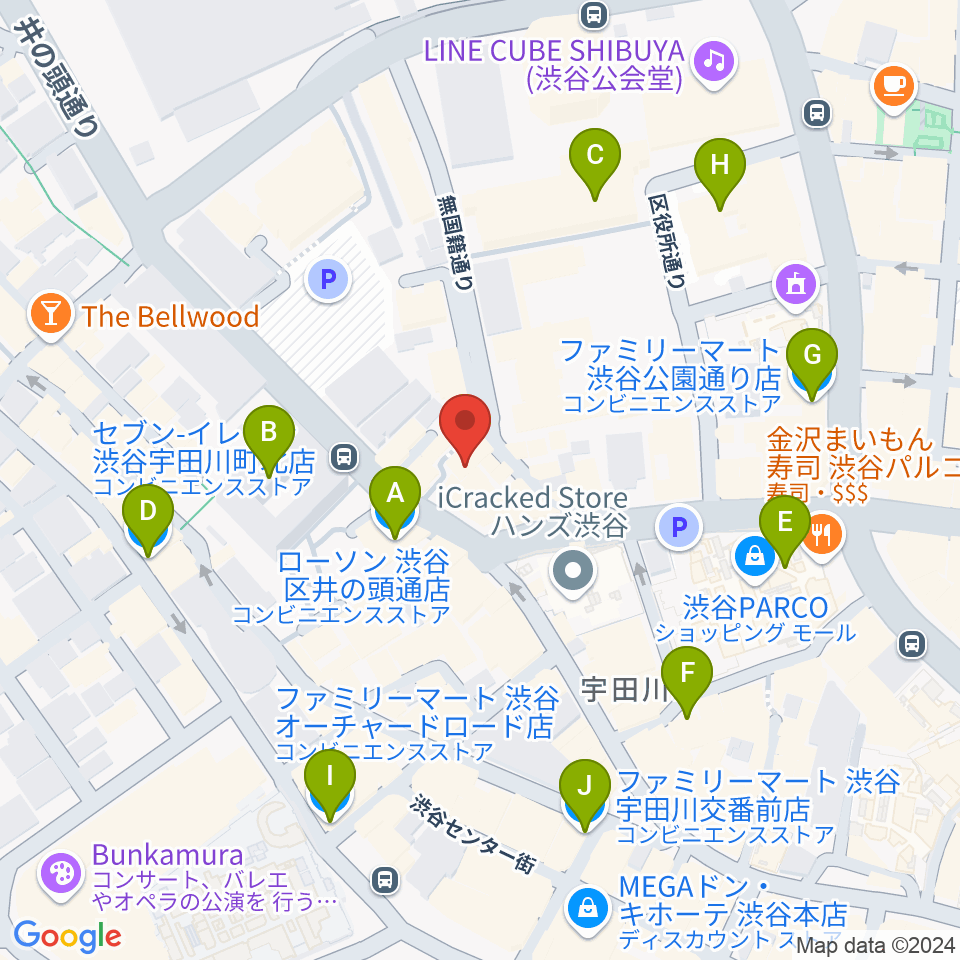 渋谷next records周辺のコンビニエンスストア一覧地図