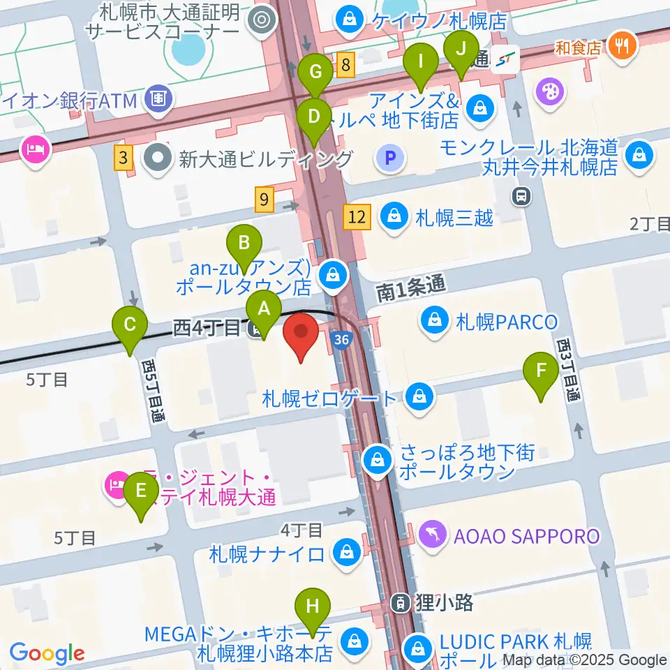 ミュージックショップ音楽処周辺のコンビニエンスストア一覧地図