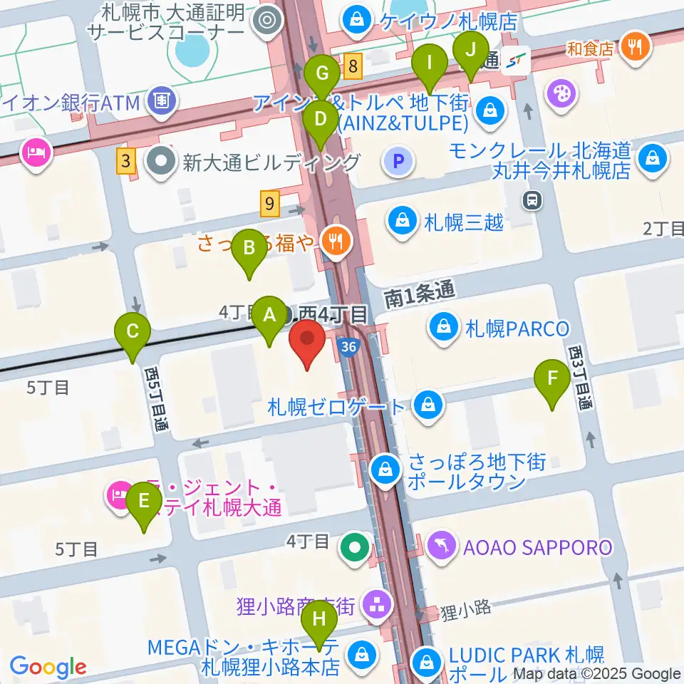 ミュージックショップ音楽処周辺のコンビニエンスストア一覧地図