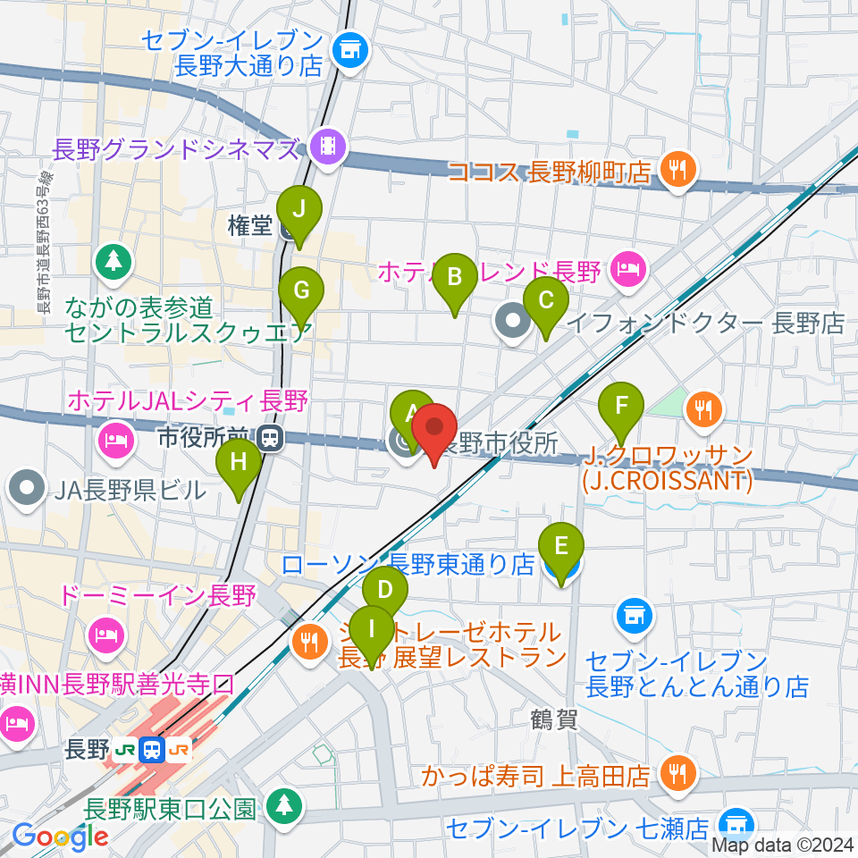 長野市芸術館周辺のコンビニエンスストア一覧地図