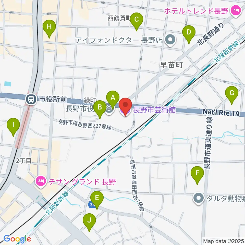 長野市芸術館周辺のコンビニエンスストア一覧地図