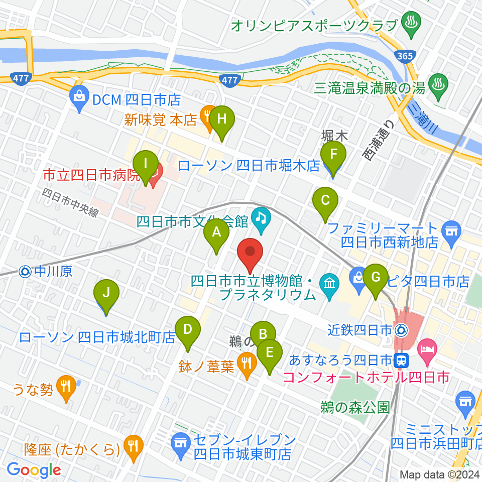 四日市 ドレミファといろは周辺のコンビニエンスストア一覧地図