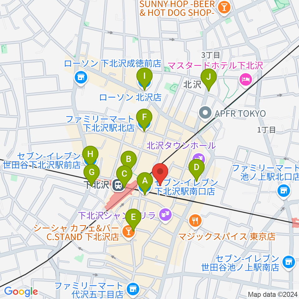 新宿レコード周辺のコンビニエンスストア一覧地図